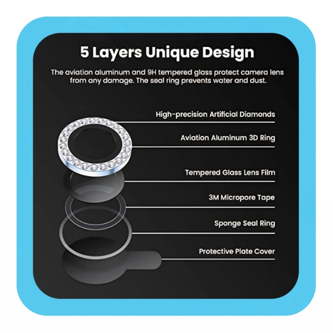 محافظ لنز دوربین لوکس شیلد نگین دار Xiaomi 14T