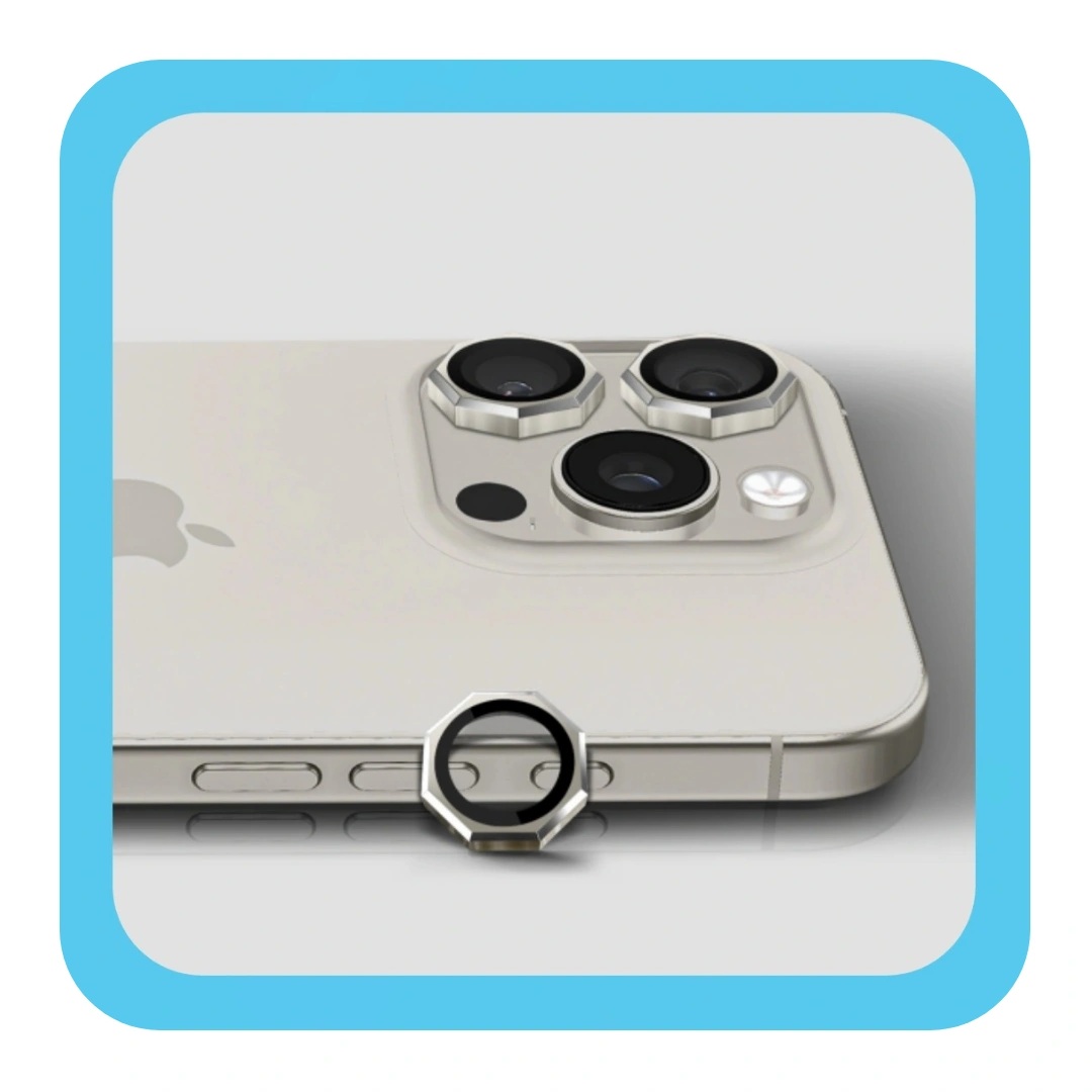 محافظ لنز دوربین IPhone 14/15 هشت ضلعی لوکس شیلد فلزی اپل آیفون ۱۴ و ۱۵