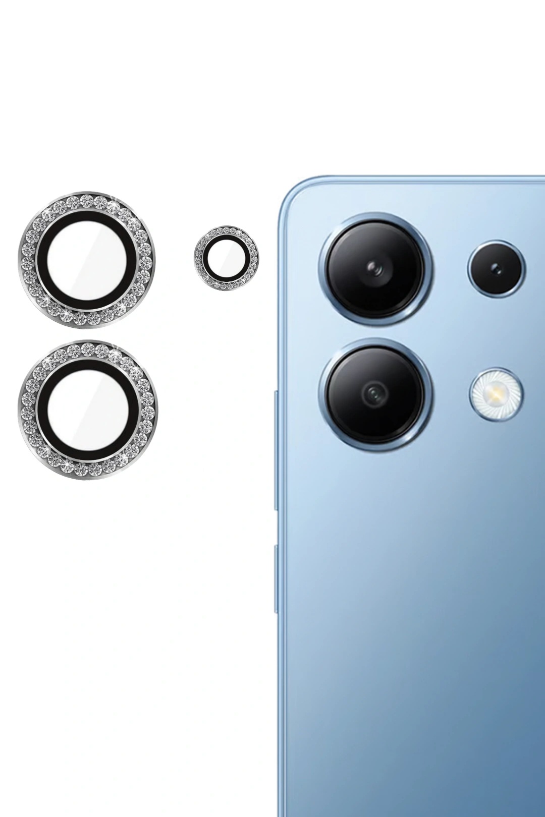 محافظ لنز دوربین Redmi Note 13 4G نگین دار ردمی نوت ۱۳ - ۳ عددی