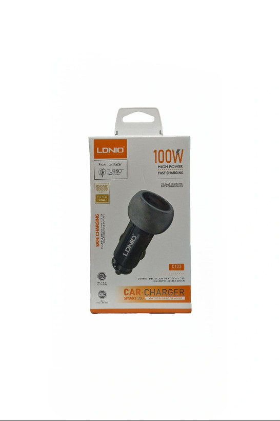 شارژر فندکی سوپر فست LDNIO مدل C133 شارژ سریع SUPER FAST CHARGE 30W