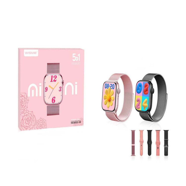 ساعت هوشمند Wisme X28 mini اصلی ۵ بند مگنتی سری ۱۰ سایز 42 میلی متری دخترانه